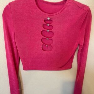 Stylish Pink Long Sleeve Top